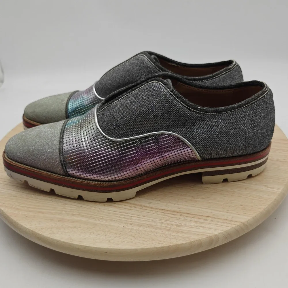 Christian Louboutin Shoes Mens Size‎ 7 Multicolor Slip On Glitter Loafer Casual